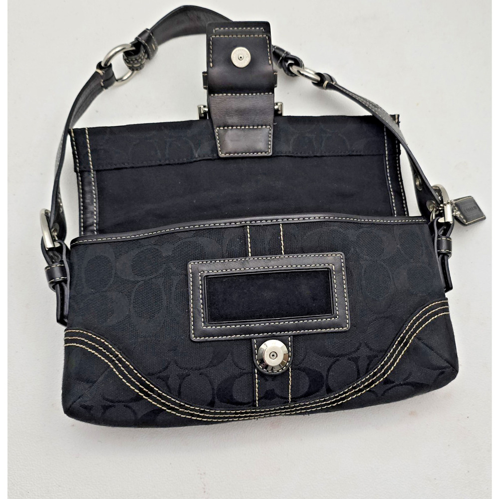 COACH Y2k Vintage Black Jacquard Soho Shoulder Top Handle Handbag 6280 EUC - Picture 5 of 14